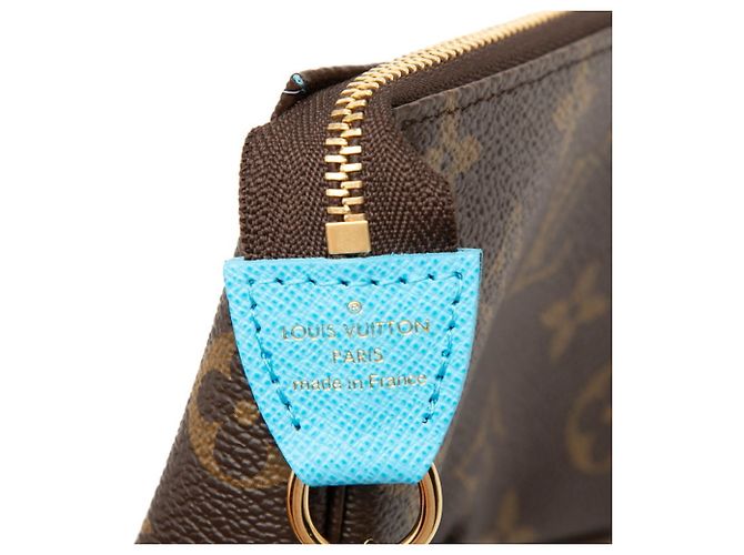 Louis Vuitton Monogram Vivienne Mini Pochette Accessoires Castaño Azul Multicolor - vista 6