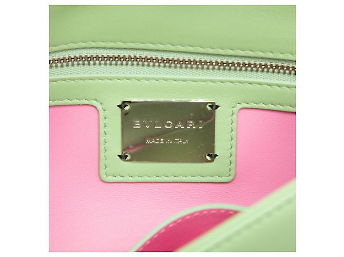 Bulgari Borsa a tracolla con catena Bvlgari Serpenti Cabochon Verde - vista 5