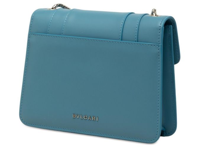 Bulgari Borsa a tracolla con catena Bvlgari Serpenti Forever Blu - vista 2