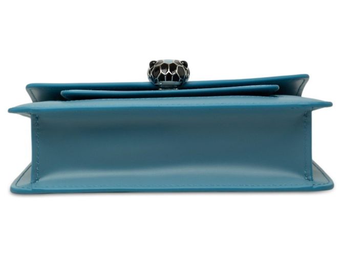 Bulgari Borsa a tracolla con catena Bvlgari Serpenti Forever Blu - vista 3