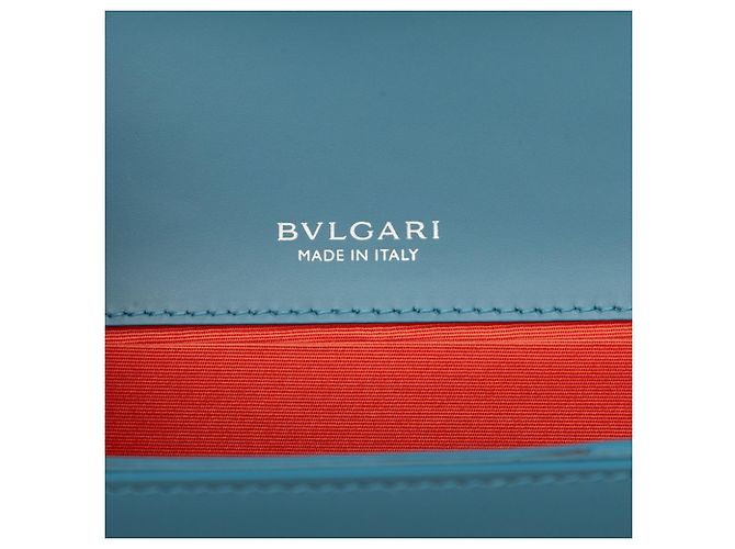 Bulgari Borsa a tracolla con catena Bvlgari Serpenti Forever Blu - vista 5