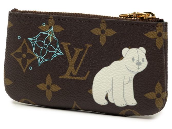 Louis Vuitton Monogram Vivienne Pochette Clé Coin Purse Castaño Azul - vista 2