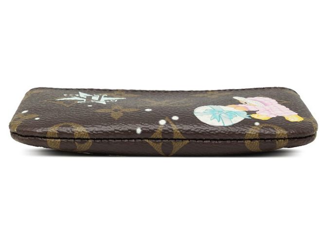 Louis Vuitton Monogram Vivienne Pochette Clé Coin Purse Castaño Azul - vista 3