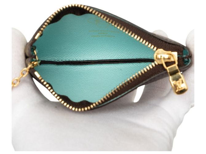 Louis Vuitton Monogram Vivienne Pochette Clé Coin Purse Castaño Azul - vista 5