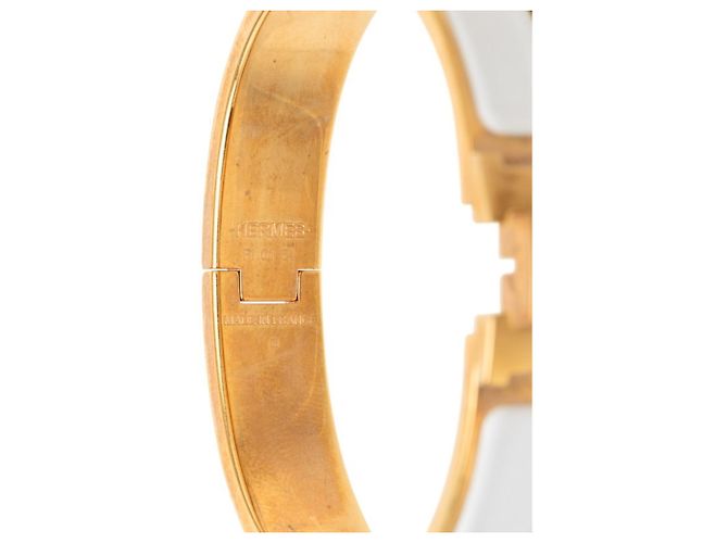 Hermès Bracciale Charm Hermes Click H PM Bianco D'oro - vista 5