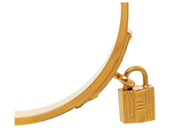 Bracciale Hermès Kelly in pelle nero e oro D'oro - vista 4