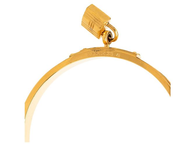 Bracciale Hermès Kelly in pelle nero e oro D'oro - vista 6