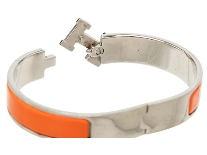 Bracciale Hermès Click H PM Argento Arancione - vista 4