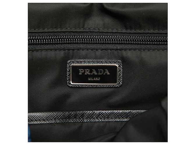 Prada Rucksack mit Dreiecks-Logo-Plakette Schwarz Rot Mehrfarben - Ansicht 5