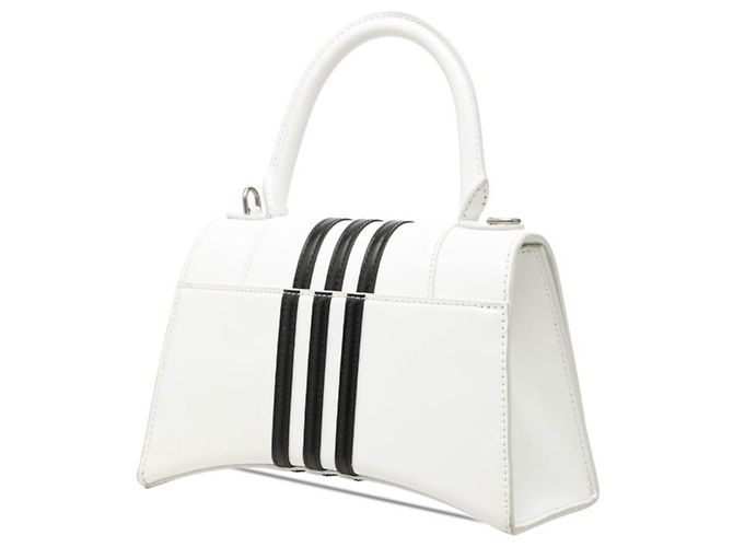 Borsa a mano Balenciaga x adidas Hourglass Small Nero Bianco - vista 2