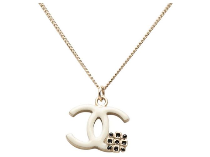 Collana con ciondolo a catena Chanel Coco Mark Argento Bianco - vista 2