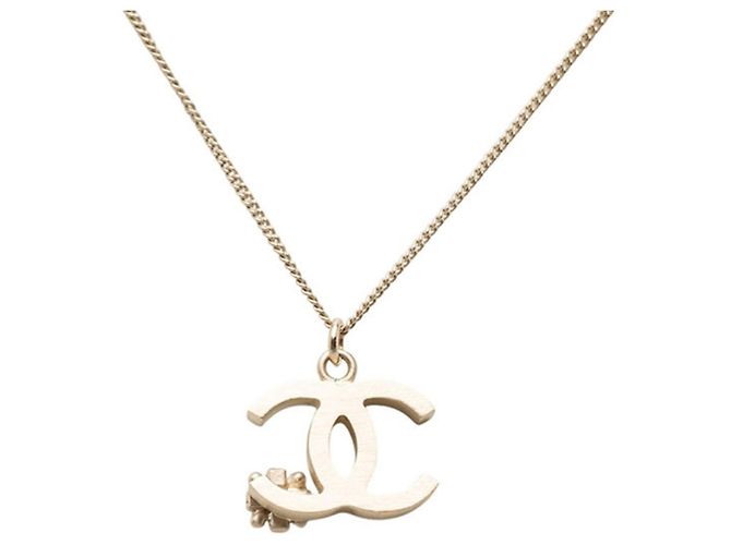Collana con ciondolo a catena Chanel Coco Mark Argento Bianco - vista 3