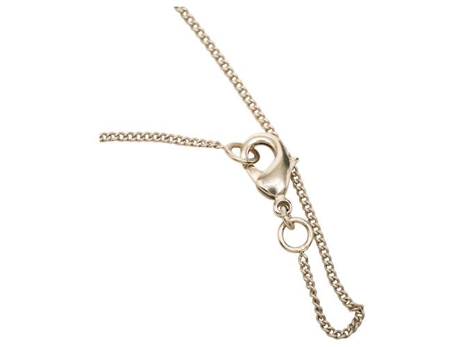 Collana con ciondolo a catena Chanel Coco Mark Argento Bianco - vista 6