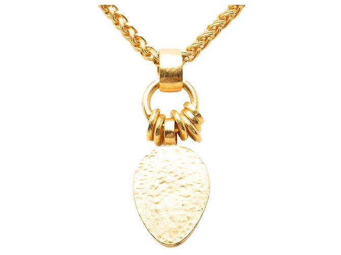 Collana con ciondolo a catena vintage Chanel Coco Mark D'oro - vista 2