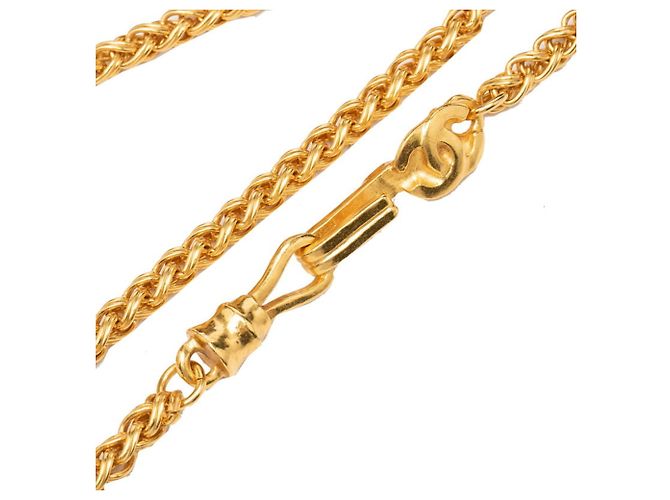 Collana con ciondolo a catena vintage Chanel Coco Mark D'oro - vista 4