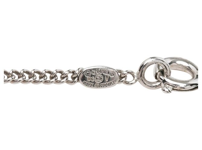 Collana con ciondolo a catena Chanel Coco Mark Nero Argento - vista 5