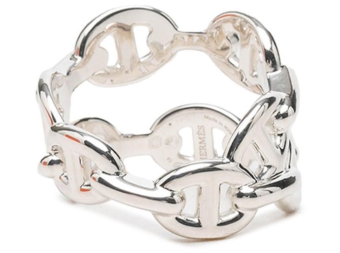 Hermès Chaine d'Ancre Doppelreihiger Ring Silber - Ansicht 3