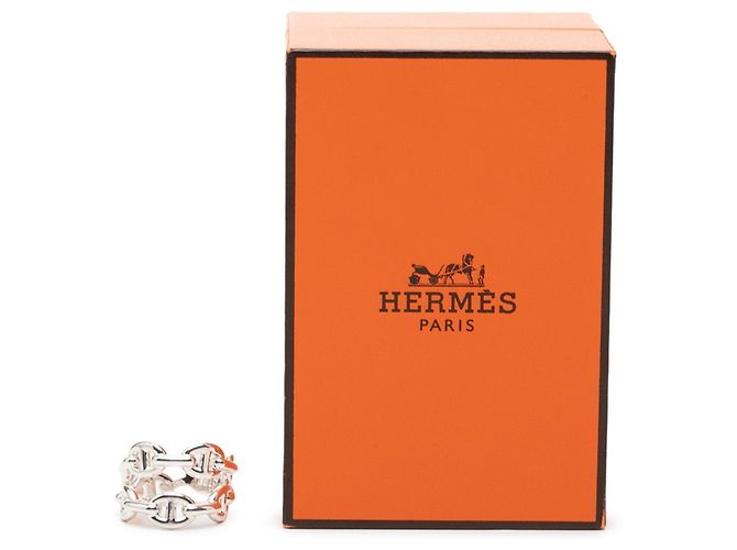 Hermès Chaine d'Ancre Doppelreihiger Ring Silber - Ansicht 5