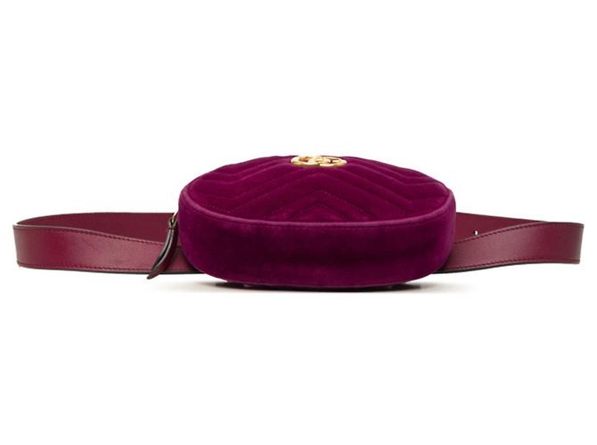 Borsa a tracolla matelassé Gucci GG Marmont Porpora - vista 3