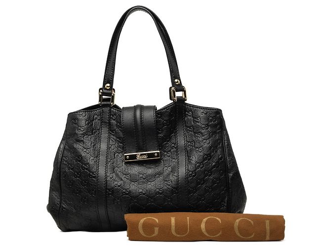 Borsa Tote Gucci Guccissima in pelle nera Nero - vista 7