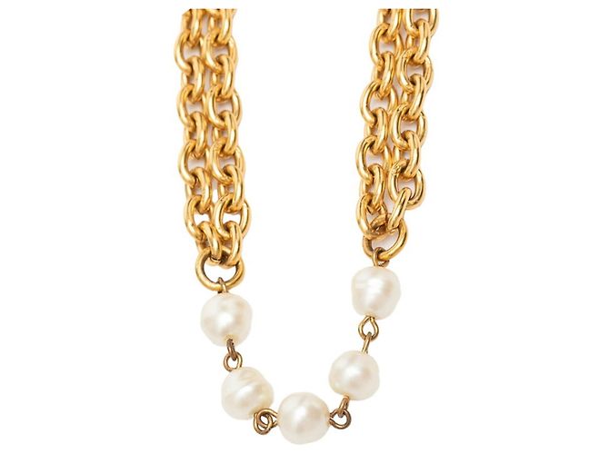 Collana lunga a catena vintage Chanel D'oro - vista 3