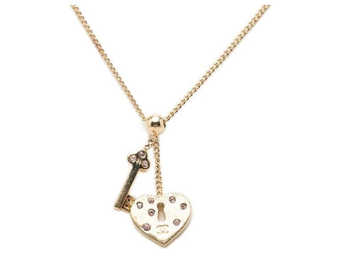 Collana ciondolo portachiavi Chanel Coco Mark Heart D'oro - vista 2
