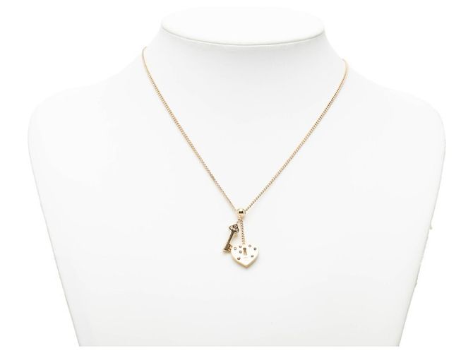 Collana ciondolo portachiavi Chanel Coco Mark Heart D'oro - vista 6