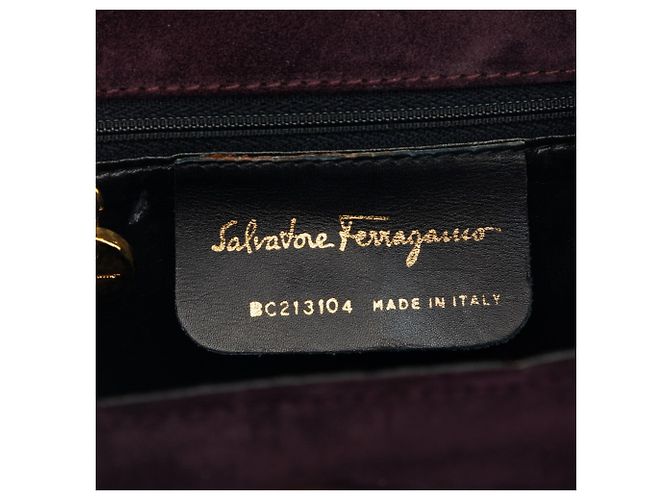 Borsa Salvatore Ferragamo Vara in camoscio burgundy Bordò - vista 6