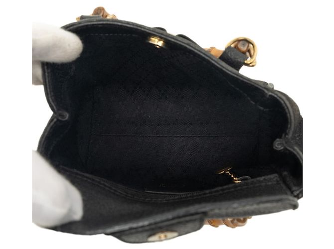 Borsa a mano e a tracolla Gucci Bamboo Nero - vista 4