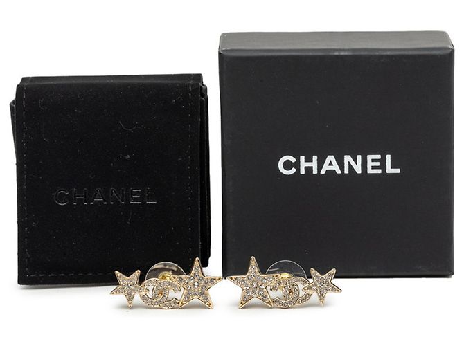 Orecchini a lobo Chanel Coco Mark con motivo a stella placcati in oro e strass D'oro - vista 4