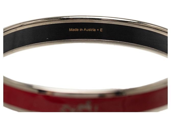 Bracciale Hermès Email PM Caleche Argento Rosso Bordò - vista 5