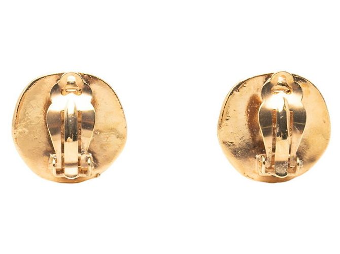Orecchini rotondi vintage Chanel Coco Mark D'oro - vista 2