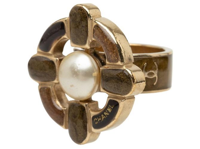 Anillo Chanel Coco Mark Castaño Dorado - vista 2
