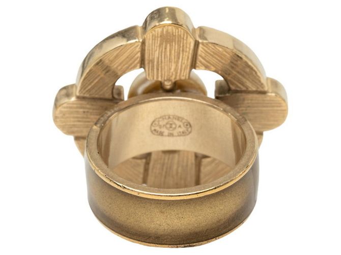 Anillo Chanel Coco Mark Castaño Dorado - vista 3