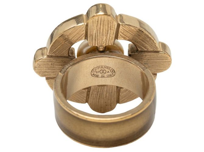 Anillo Chanel Coco Mark Castaño Dorado - vista 4