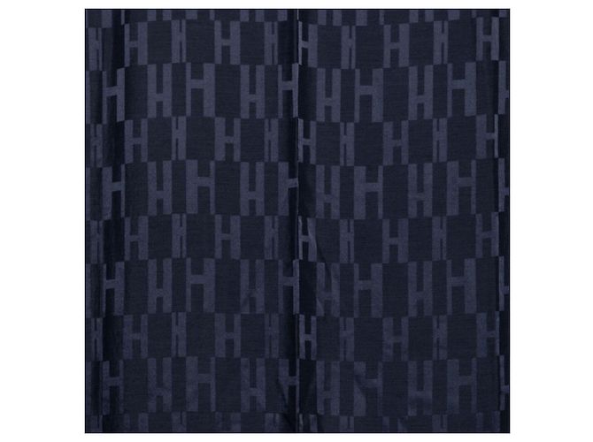 Hermès Hermes H Jacquard Schal in Navy Marineblau - Ansicht 2