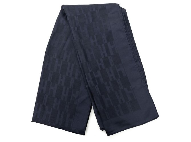 Hermès Hermes H Jacquard Schal in Navy Marineblau - Ansicht 3