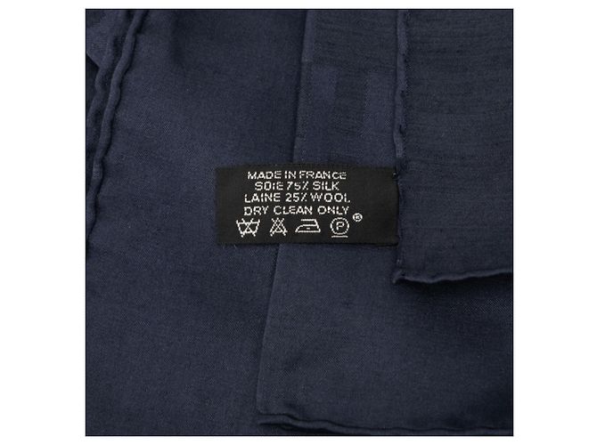 Hermès Hermes H Jacquard Schal in Navy Marineblau - Ansicht 5