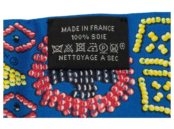 Hermès Hermes Twilly Kelly en Perles Seidentuch Blau Mehrfarben - Ansicht 4