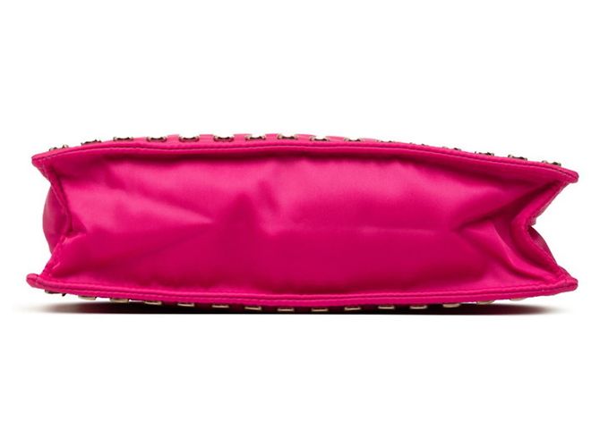 Bolsa de Ombro Prada Etiquette com Tachas Rosa - vista 3
