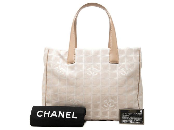 Borsa Tote MM Chanel Coco Mark New Travel Line Beige - vista 7
