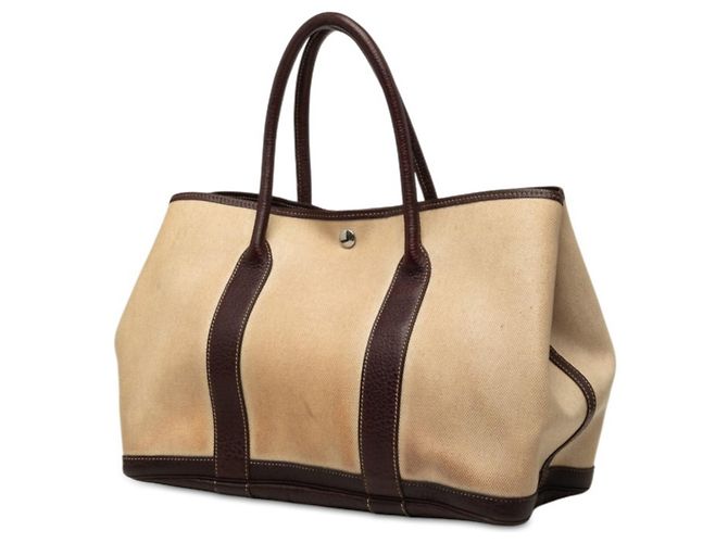 Hermès Borsa Tote Hermes Garden Party PM Marrone - vista 2