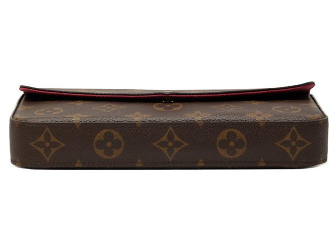 Borsa a tracolla con catena Louis Vuitton Monogram Pochette Felicie Marrone Fuschia - vista 3