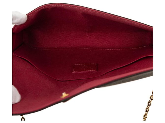 Borsa a tracolla con catena Louis Vuitton Monogram Pochette Felicie Marrone Fuschia - vista 4