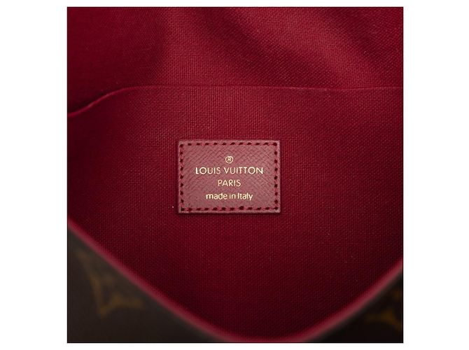 Borsa a tracolla con catena Louis Vuitton Monogram Pochette Felicie Marrone Fuschia - vista 5