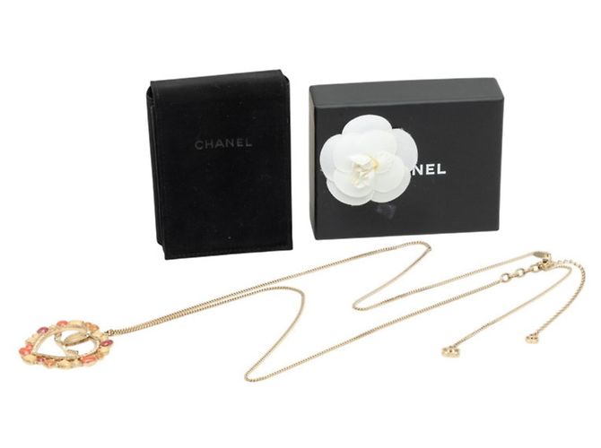 Collana lunga Chanel Coco Mark con motivo a cuore Multicolore D'oro - vista 7