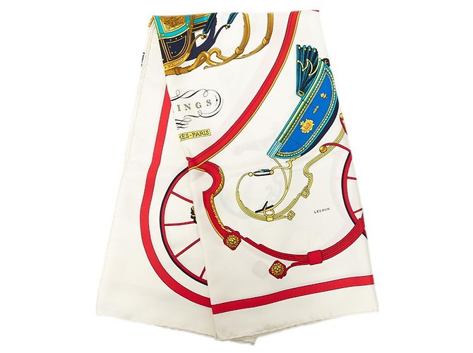 Hermès Pañuelo Hermes Carre 90 Springs Blanco Multicolor - vista 8