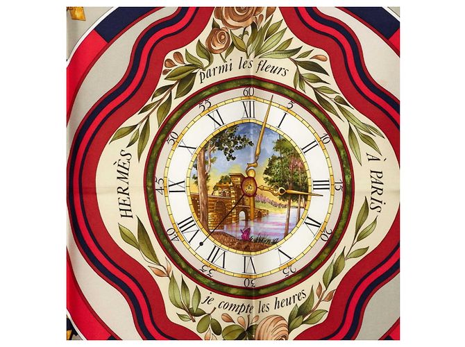 Hermès Hermes Carre 90 Parmi Les Fleurs Je Compt Scarf Multicolore Blu navy - vista 2