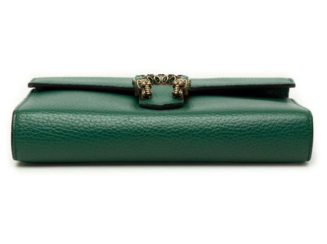 Borsa a tracolla portafoglio con catena Gucci Dionysus Verde - vista 3