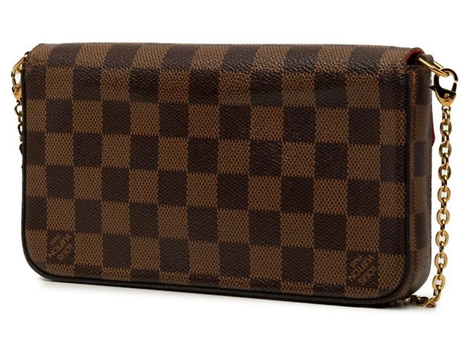 Louis Vuitton Damier Pochette Felicie Chain Shoulder Bag Braun Fuschia - Ansicht 2